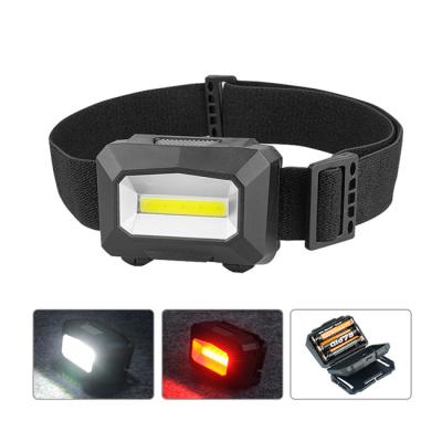 China Portable Handsfree Led Headlight Waterproof Torch COB LED Headlight Handsfree With AAA Battery for sale