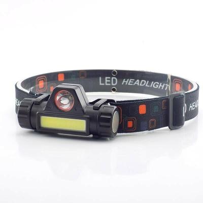 China Rechargeable LED Headlamp 2 Modes Head Light Rechargeable LED Headlamp XPE+COB Headlamp Flashlight for sale