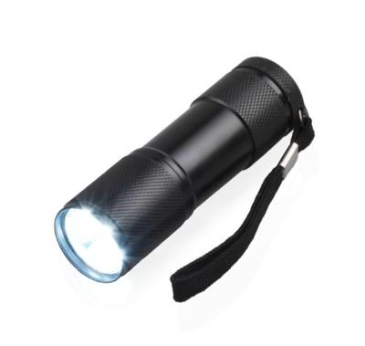 China Cheap 9 LED Promotional Mini Flashlight Aluminum Torch Portable Pocket LED Rise Flashlight for sale