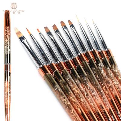 China NAIL Brush Manufacturers Metal Handle Kolinsky Acrylic Brush UV Gel Nail Art Brush Line for sale