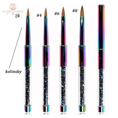 China New fashion NAIL 2022 Kolinsky logo 100% Kolinsky acrylic nail brush custom pure grain leopard acrylic nail brush for sale