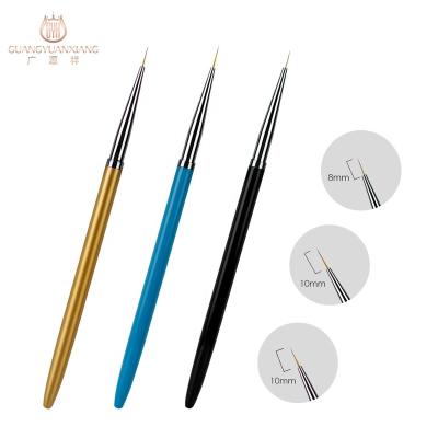 China NAIL Kolinsky Acrylic Nail Scrub Clear Fine Nail Art Liner Acrylic Brush Handle 3Pcs Brush For NaI for sale