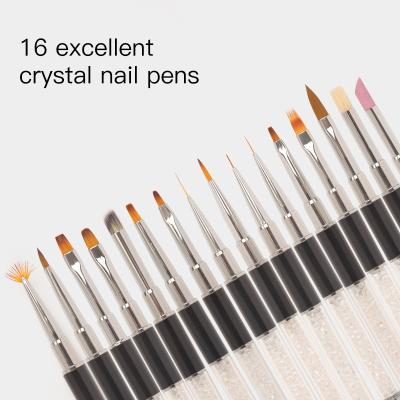 China Custom Handle 11pcs Metal Gradient Brush Nylon Hair Professional NAIL Nail Gel Coating UV Nail Brush for sale