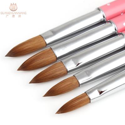 China New Nail Designs Kolinsky Nail Brush Shine Handle Gel Nail Polish Brush Crystal Pen Kolinsky Nail Polish Brush for sale