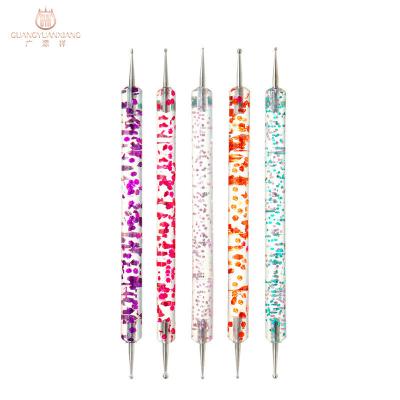 China Professional Factory Finished Nail Art Brush Dotting Pen Nail Salon Wholesale Supplier Durable Double Dotting Tools for sale