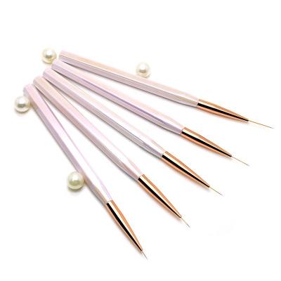 China Nail Art Brush Extension Acrylic With UV Lip Gel One Stroke Matt Six Angelas Wooden Handle 5mm Manicure White Coating NAIL Maker for sale