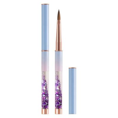 China Professional NAIL Nail Powder Brush with Liquid Metal Handle 100% Real Kolinsky Acrylic Oval Nail Brush Size 14 16 for Acrylic Nails for sale