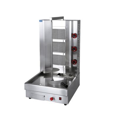 China Hotels Gas 3 Burns Electric Automatic Rotary Chicken Kebab Doner Shawarma Making Machine Equipment For Sale for sale