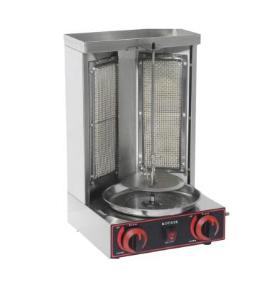 China Commercial Hotels 2-Burners Gas Used Rotary Mini Shawarma Doner Kebab Grill Machine Price For Sale for sale