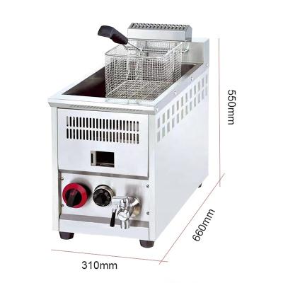 China Hot Equipment 12 L Commercial Electric Potato Chips Fryer /Deep Fryer Stainless Steel Double Tank Two Baskets Fryer For Gas for sale