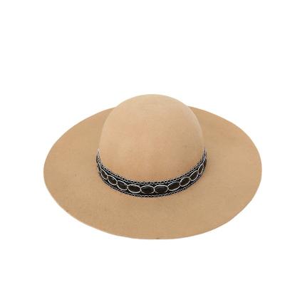 China High quality manufacturers direct sales wool large brim round hat gemstone decoration for sale