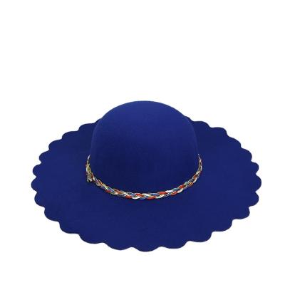 China High Quality Large Brim Multi Yarn Rope Child Decoration Round Hat High Quality Lace Round Hat for sale