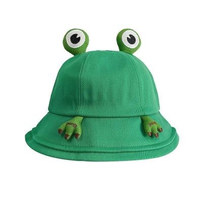 China Cute Sunscreen Korean Hat Student Cartoon Fisherman Version Image Round Frog Hat for sale