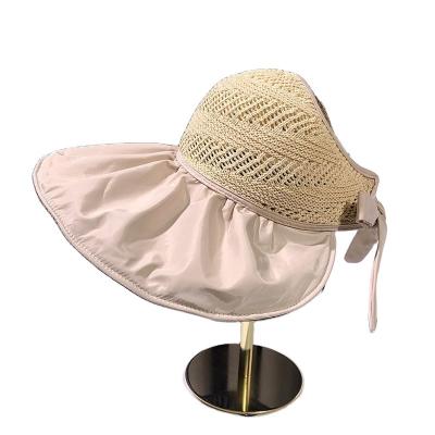 China New Image Design UV Sunscreen Hat Big Brim Top Cap Blank Face Shading Beach Sun Visor Hat for sale