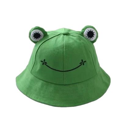 China High Quality Sunscreen Hat Cute Cartoon Fisherman Image Frog Hot Selling Round Hat for sale