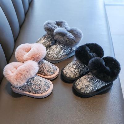 China New Fashion Round Outdoor Fluffy Winter Snow Ankle Fur Kids Children Baby Warm Soft Boots for sale