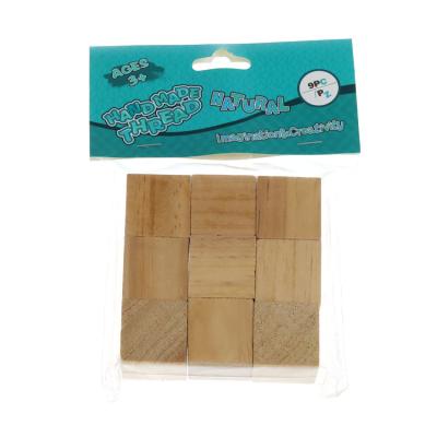 China Hotsale Unfinished Tenacity Wooden Cube In Oppbag High Package,Cheap Wooden Block Customized Wooden Cube For Diy Wood Crafts for sale