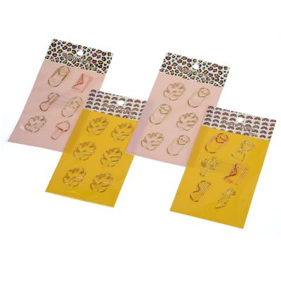 China 2022 New Cute Colorful School Office School Metal Paper Clips Bookmarks Set Stationery For Kids for sale