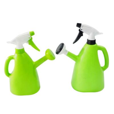 China Wholesale Eco-friendly Household Watering Pot Plastic Green Indoor Mini Watering Can With Spray For Kids for sale