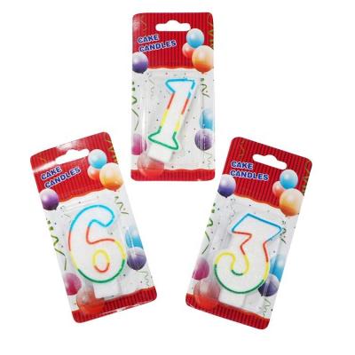 China Colorful Flame Wholesalers Number Shapes Year Birthday Party Candle for sale