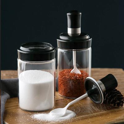 China Universal Freshness Preservation Premium Salt and Pepper Seasoning Food Grade Airtight Swing Top Glass Jars for Spice Packing for sale