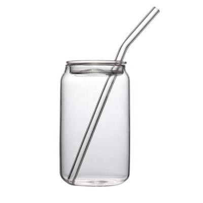 China Wholesale Viable Coke Box Summer Juice Milk Glass Cup With Glass Straw for sale