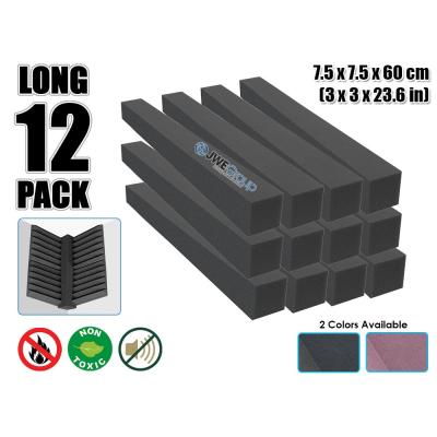 China Modern Arrowzoom 12 Pcs Acoustic Studio Wall Foam Bass Trap Block Sound Absorbing Corner Fill 7.5 x 7.5 x 60 cm Long Edge for sale