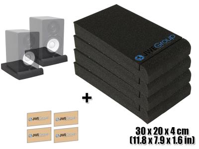 China New 4pcs XL Pack Studio Monitors Pad KK1108 Soundproofing Foam Speakers Isolation Platform Pad 30x20x4cm (11.8 x 7.9 x 1.6in) 30 x 20 x 4cm (11 ,8 x 7.9 x 1.6 in) for sale