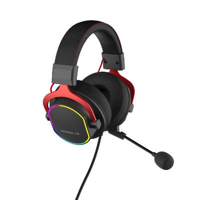 China RGB Light Up 2021 Wired USB Gaming Headphones HS-2026 With RGB Lighting for sale