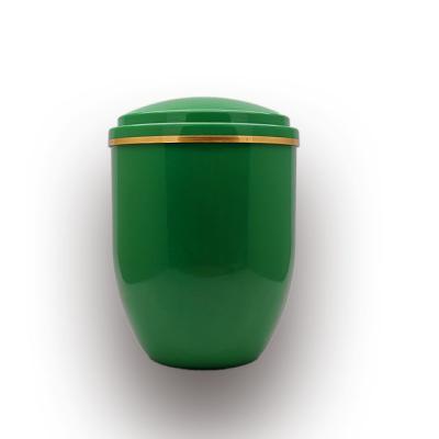 China High Polished Funeral Ash Urn PA007 Height 23cm Grass Green Color Te koop