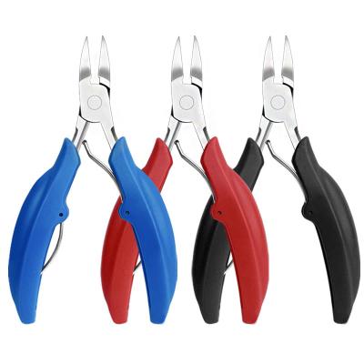 China Factory Direct Selling Pointed Pedicure Tools Multi Color Toe Nail Cuticle Nippers Inveterate Nail Nipper Cutters Stainless Steel for sale