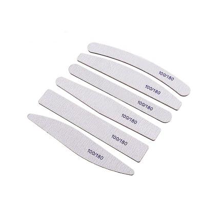 China Gental Sandpaper Washable Half Moon Shape Custom Grit Emery Board Abrasive Nail File Zebra Gray for sale