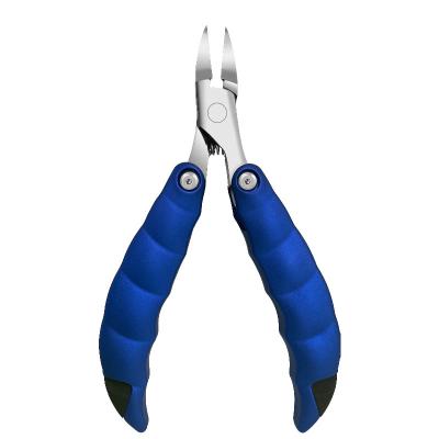 China Multi Color Stainless Steel Pointed Toe Nail Correction Groove Pliers Tool With Nail Folder Nail Pusher for sale