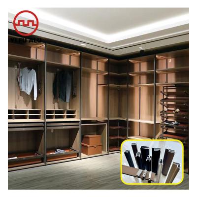 China Decorations Italian Style Frame Wardrobe Low Price Aluminum Cabinet Profile Template Set Aluminum Wood Cabinet Extruded Profile for sale