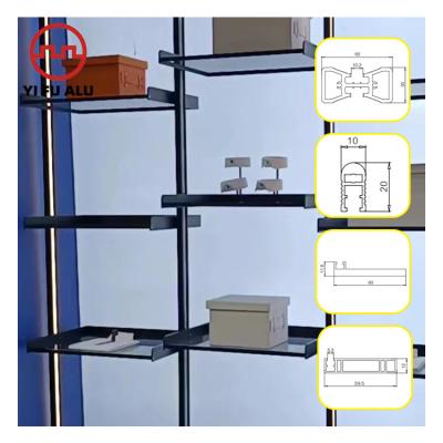 China Modern Clothing Store Shelves Production Wine Display Shelf Bookshelf Display Rack Organizer Aluminum Direct Cut Aluminum Profile for sale