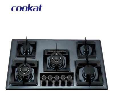 China Home Kitchen Hob 5 Burner Commercial Built-in Gas Stainless Steel Cooktop for sale