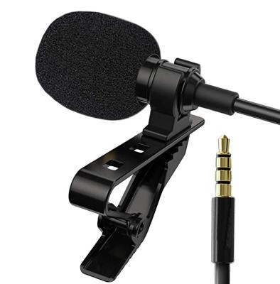 China Noise Canceling Waist Sensitivity Lapel Microphone Omnidirectional Portable 3.5mm Lavalier Cable Clip On Microphone For Phone and Laptop Mini Microphone for sale