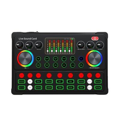 China Five Modes M3 RGB LED Mixer Sound Card External Noise Reduction 5.0 BT-Compatible Wireless For Live Streaming KTV Microphone for sale