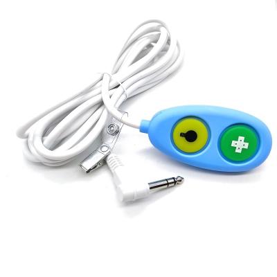 China Nurse Call System Newly Designed Silicone Nurse Call Button Cable with Stereo Phone Jack Connector Two Button 3 Meters for sale