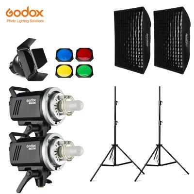 China Godox MS200 400Ws 2x 200Ws Manual Photo Studio Cable Instant Ignition Control, Softbox, 280cm Light Stand, Barn Door, Trigger for sale