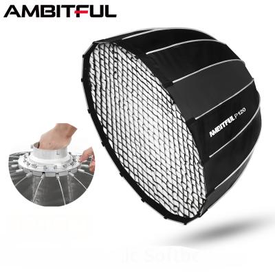 China AMBITFUL P120 Quick Setup 120CM Quickly Portable Deep Parabolic Softbox with Grid Bowens Speedlite Instant Honeycomb Softbo 120x76cm for sale