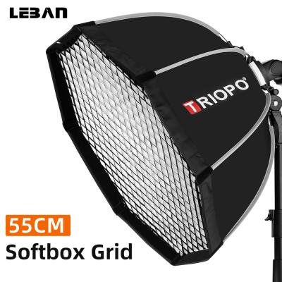 China Triopo Octagon Softbox Portable Umbrella 55cm 65cm 90cm 120cm Speedlite + Outdoor Instant Honeycomb Grid Soft Box For Canon Godox 55cm for sale