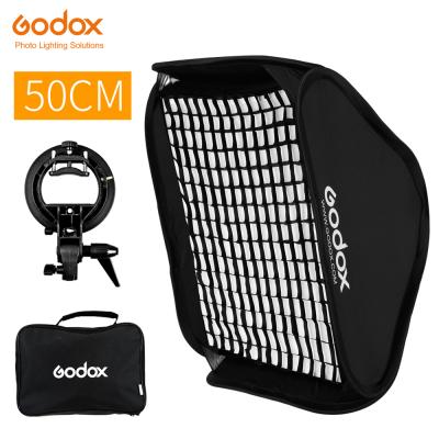 China Godox 50 x 50cm SoftBox Adjustable Snap Honeycomb Grid Kit with Bracket Bowen Mount S-Type Bracket for Speedlite 50x50cm for sale