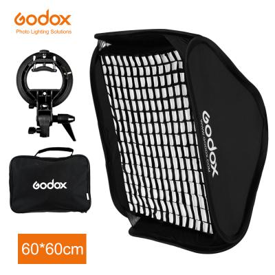 China Godox 60 x 60cm 24 * 24inch Honeycomb Grid Softbox + S Type Bracket Mount Bowens Mount Kit For Canon Nikon Speedlite Flash Softb 60cm for sale