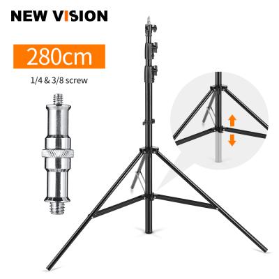 China Improved PORTABLE 2.8 meters / 9 ft impact resistant air cushion the video studio light stand, telescopic support in the middle, more stable for sale