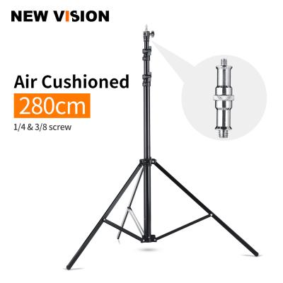 China PORTABLE Quick Setup 2.8 / 9 Ft Meter Impact Resistant Air Cushion Video Studio Light Stand , Telescopic Support In The Middle for sale