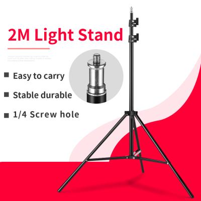 China 2M PORTABLE 1/4 Screw Light Stand Tripod For Photo Studio Softbox Umbrellas Reflector Lighting Background Visual Flash Stand for sale