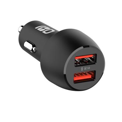 China Moblie Phone Charging IBD Hot Sale Small Led Car Charger OEM 36W QC3.0 Dual USB Ports For Mobile Phone for sale