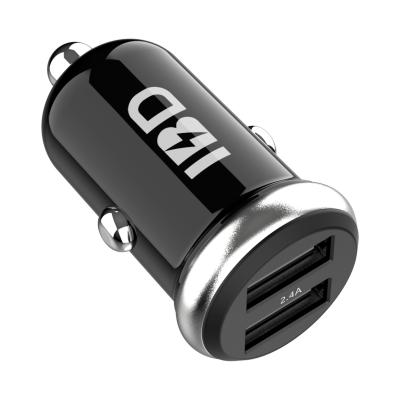 China Moblie Phone Charging IBD Mini Design Dual Port 12W Smart Portable Car Charger For Mobile Phone for sale