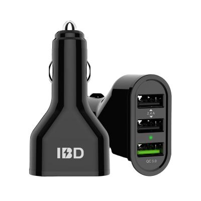 China Mobile Phone IBD Hotsale Multiple Ports 42W 3 Ports IC Smart Car Charger QC 18W Fast Charging Mobile Phone for sale